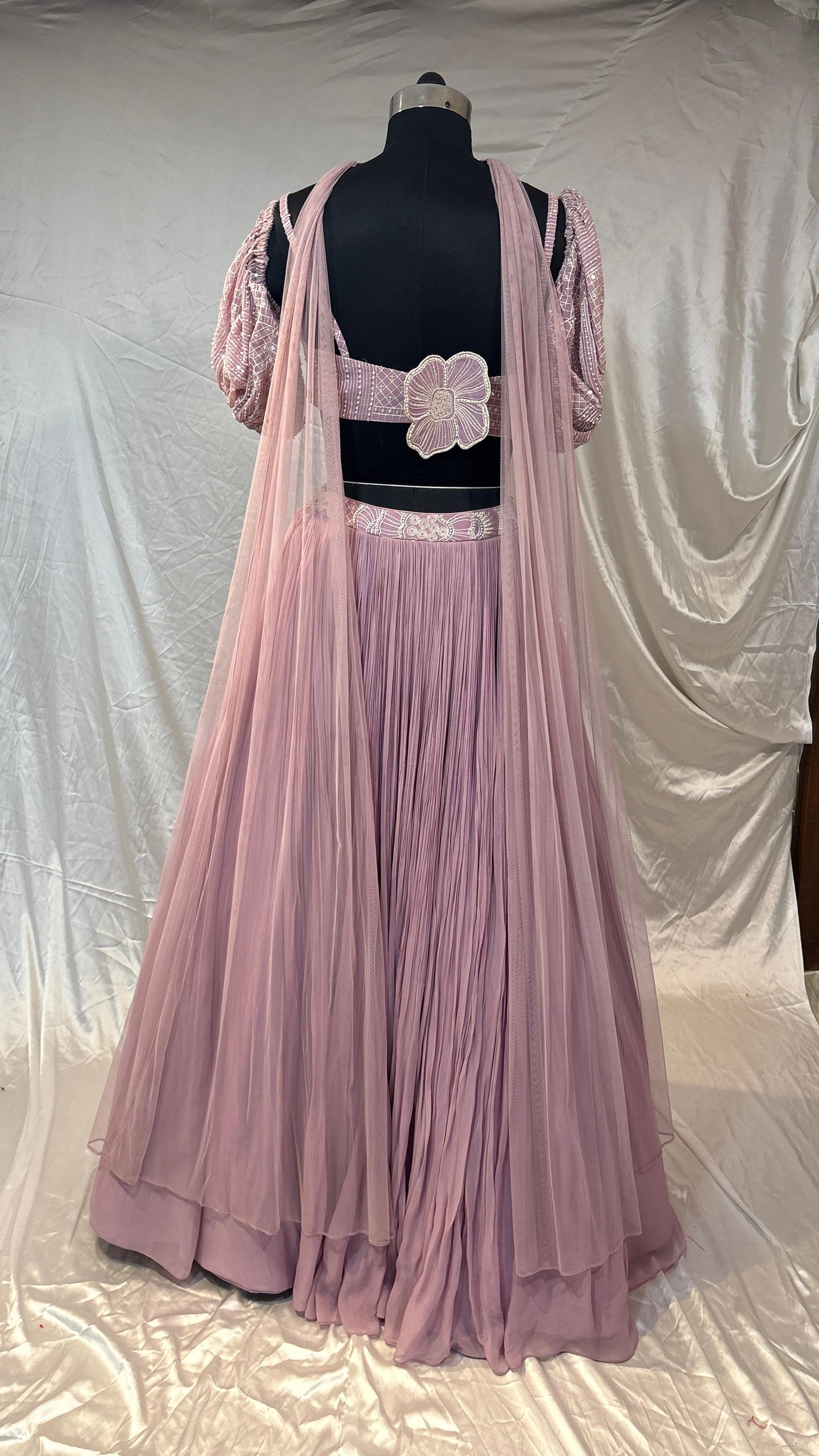 Gulbahaar Dusty Rose Embroidered Lehenga Set