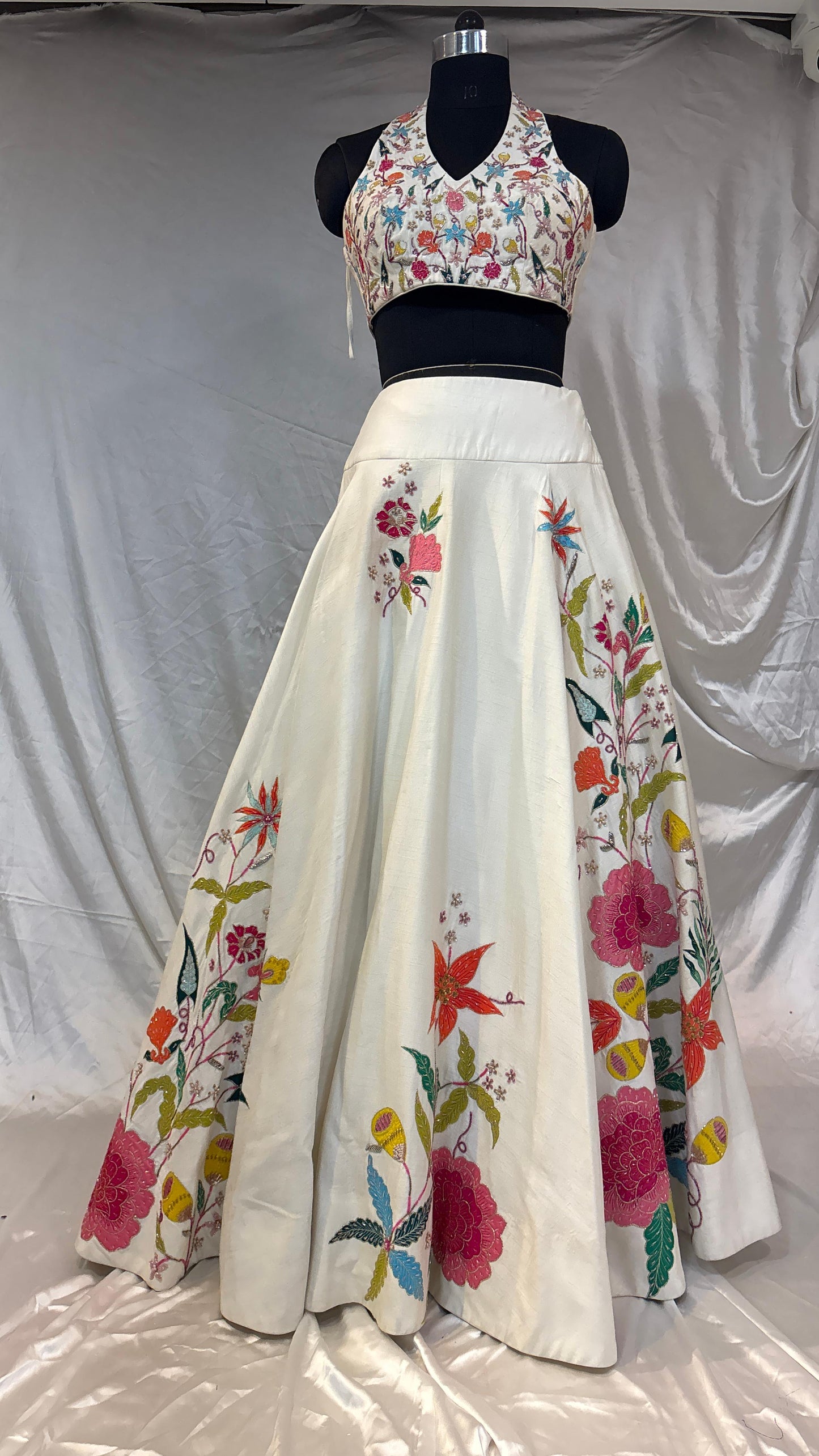 Phoolwari Halter Lehenga Set