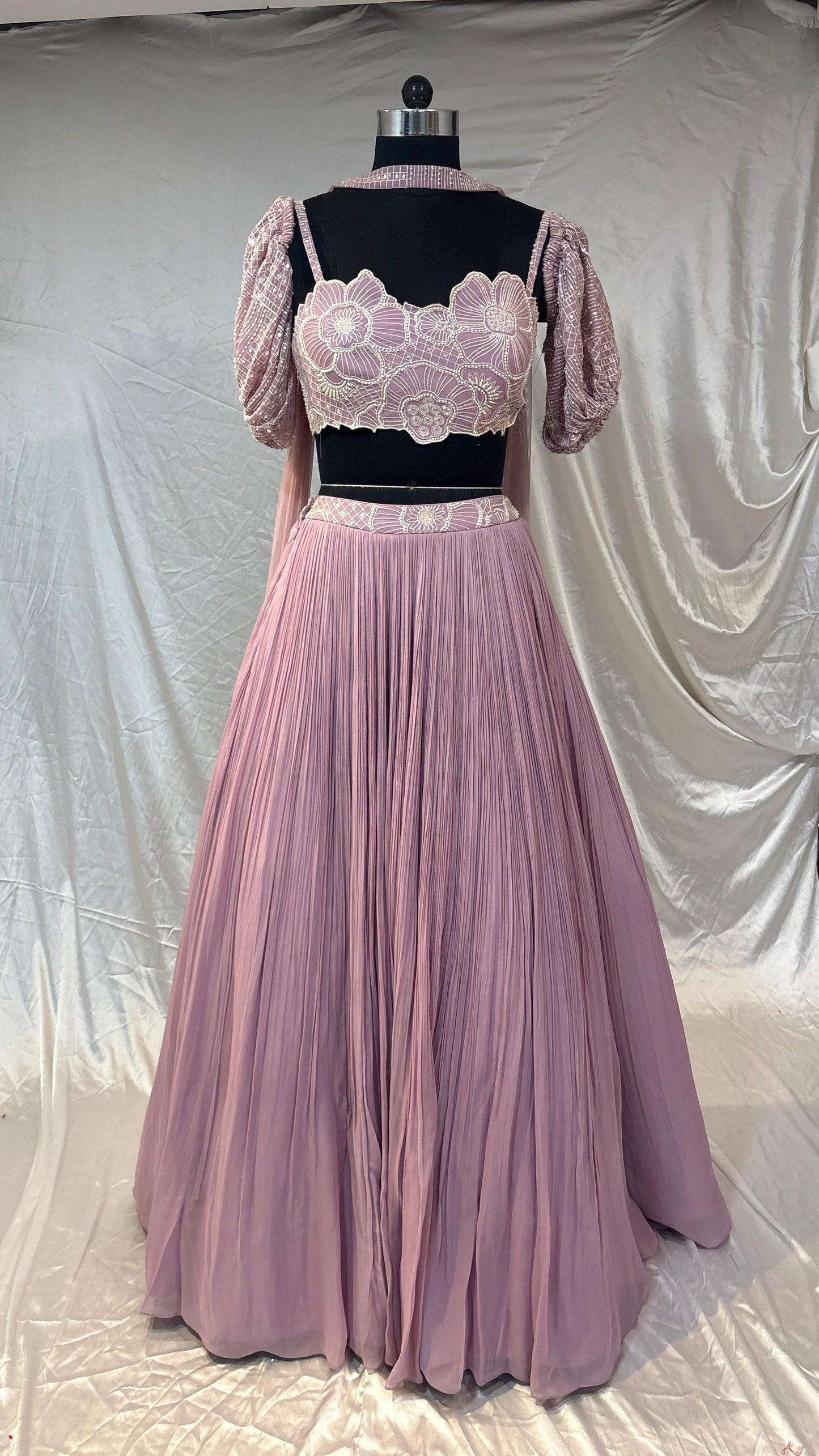 Gulbahaar Dusty Rose Embroidered Lehenga Set