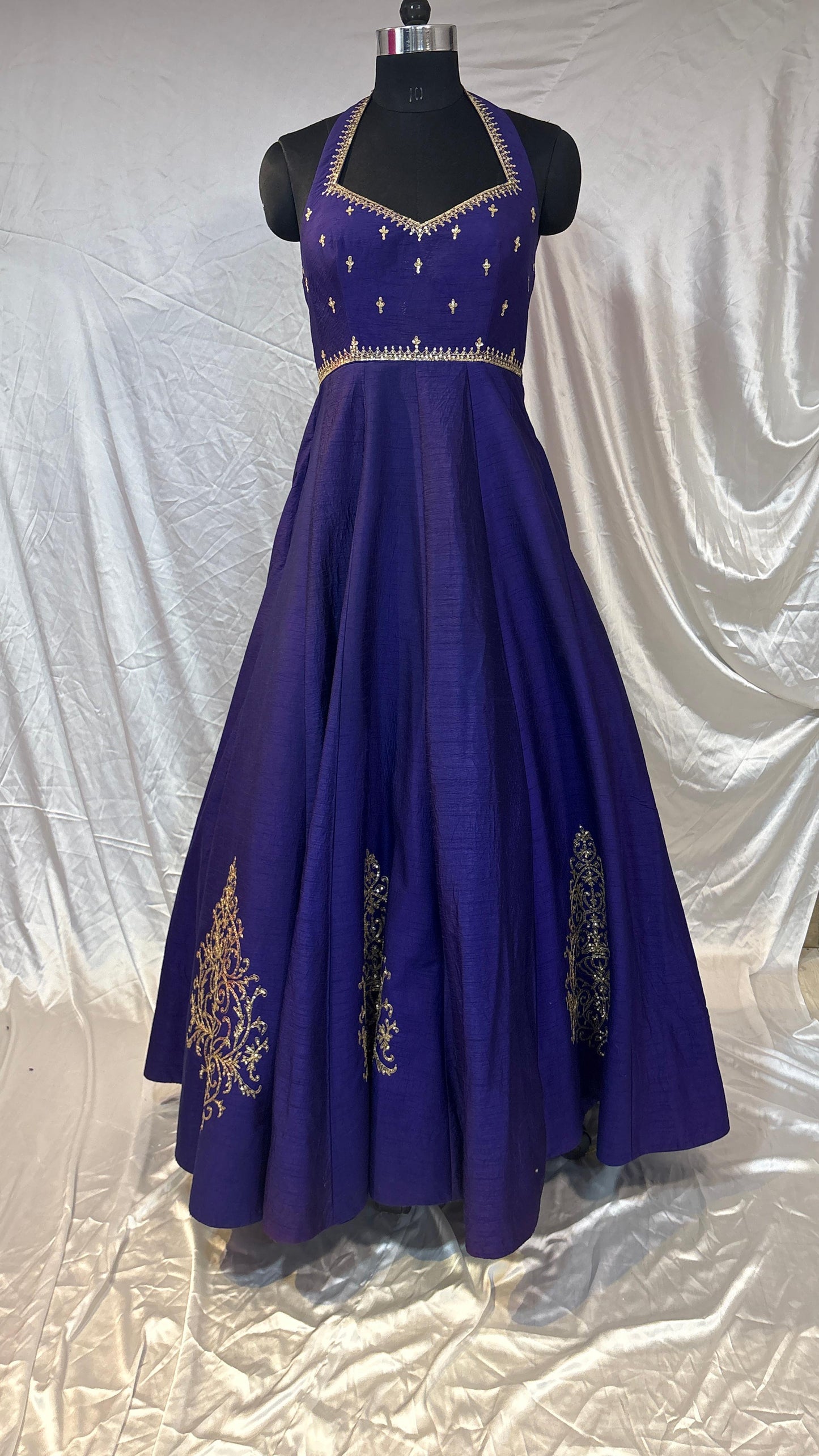 Midnight Bloom Embroidered Gown