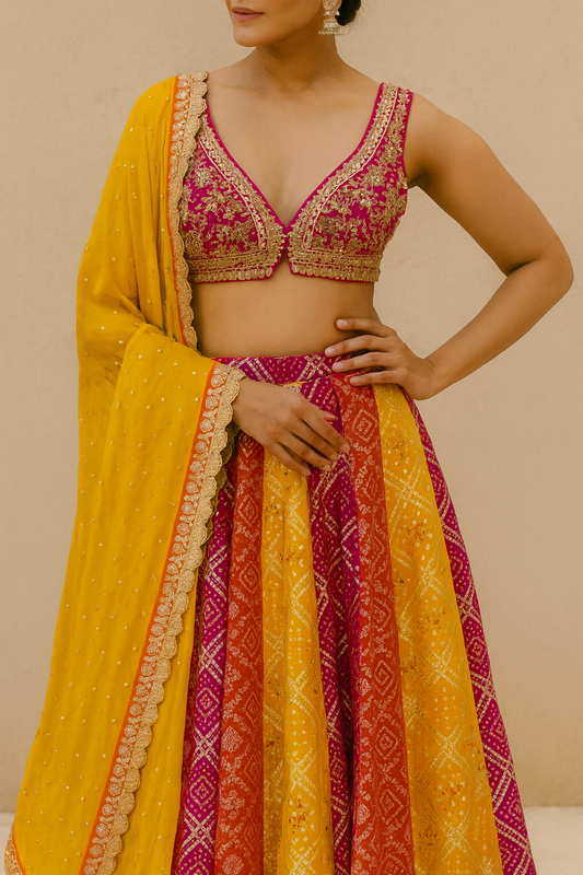 Regal Radiance Bandhej Lehenga Set