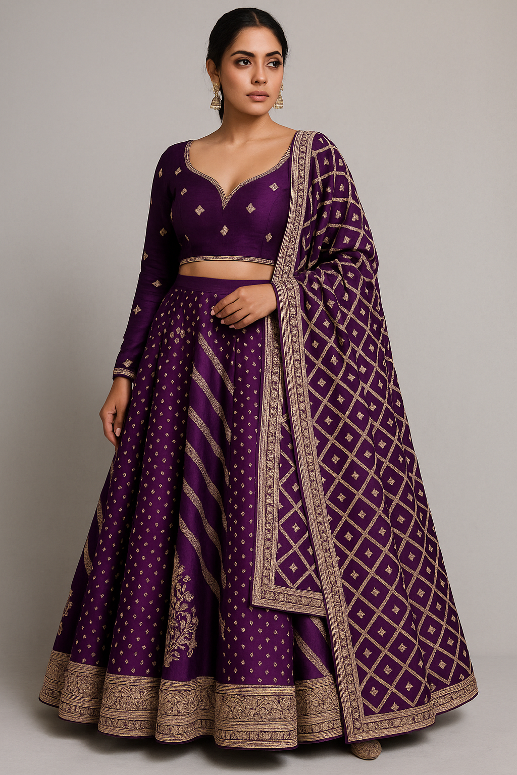 Amethyst Allure Embroidered Lehenga Set